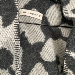 Burberry animal print wool knit wrap coat
